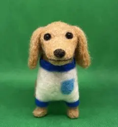 羊毛フェルト　ハンドメイド　ミニチュアダックス　置物　206