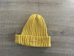 Champion イエローニット帽 フリーサイズ 春夏秋冬 ロゴ2つあり