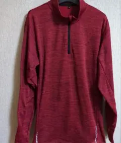 メンズ　ゴルフ　赤 ハーフジップ 長袖ウェア　XL