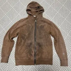 Champion ブラウン フルジップ パーカー L 鬼フェード