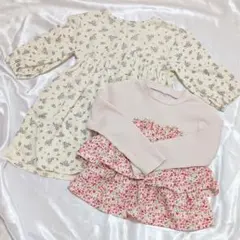 キッズ 110 トップス 花柄プリント2枚セット