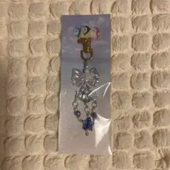 リボンと星のチャーム 青系 3連