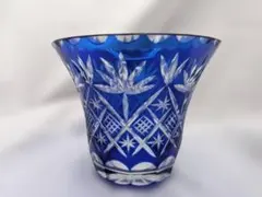 希少品☆ カメイガラス 薩摩切子 紗綾綾切子 高杯 （切子、江戸切子