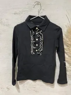 misha and puff 4y ink フリル付き長袖カットソー