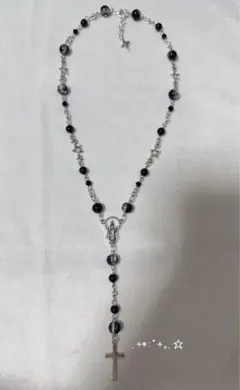 ハンドメイドアクセサリー ビーズネックレス フェアリーグランジ y2k ロザリオ