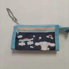 サンリオ　シナモロール　デニムペンケース風ポーチ　キーホルダー　平成レトロ