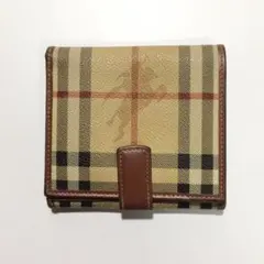 バーバリーロンドン 二つ折り財布 シャドーホース ノバチェック PVC