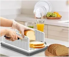 パンスライサー 手動パンカッター 食パンカット ガイド 省スペース (ホワイト)のサムネイル