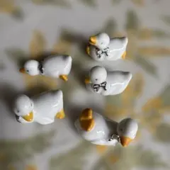 アヒルの陶器箸置き5個セット