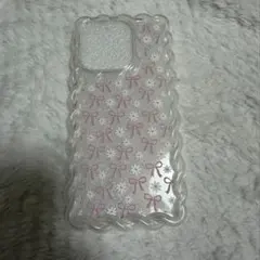 iPhoneケース iPhone15Pro クリアケース リボン柄 花柄 未使用