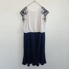 パーティードレス フレンチスリーブ M マーメイド シフォン レース ワンピース