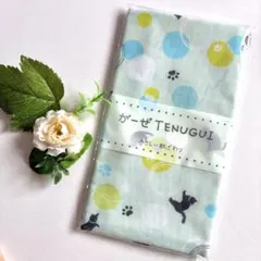 新品　ガーゼ手ぬぐい　猫柄　和柄　日本製