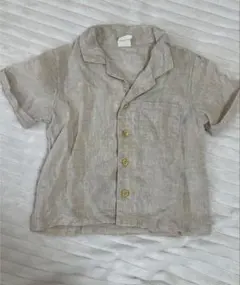 H&M ベージュ コットンシャツ