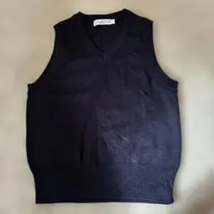MTS.BROTHER ネイビー Vネック ベスト■中古■