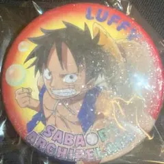 ワンピース onepiece シャボンディ諸島 ラメ缶バッジ ルフィ