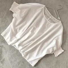 earth music & ecology シャーリングブラウス ホワイト F