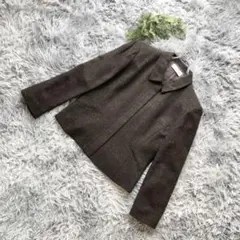 LOVE RICH【M相当】ブラウン ウール混 テーラード ジャケット 秋コーデ