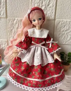 リカちゃん 服　ワンピースとヘアバンド　ハンドメイド　ドール服225