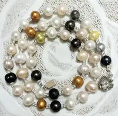 淡水パールマルチカラーネックレス