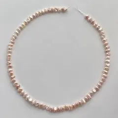 淡水パール　約4.5〜5.5ミリ　ピンクバロック　約39センチ