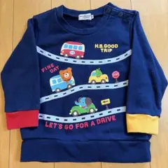 Hot Biscuit 車と動物プリント トレーナー 90