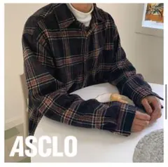 ASCLOネイビー チェックアウターのサムネイル
