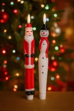 Christmas LEDキャンドル 電池式 サンタ スノーマン セット