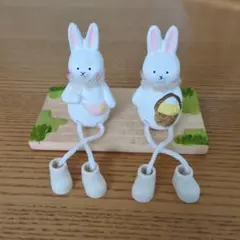 ナチュラルキッチン 丸太ベンチ 足ぶらウサギ バスケット ポシェット
