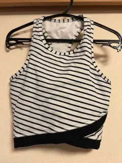 ジャザサイズ　ストライプ タンクトップ ホワイト/ブラック