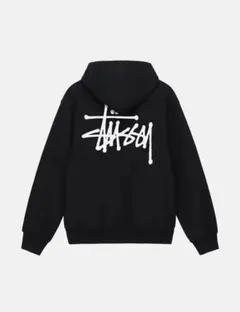 Stussy ブラック ジップアップパーカー