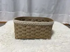 ナチュラルテイスト 編み込みバスケット 小物入れのサムネイル