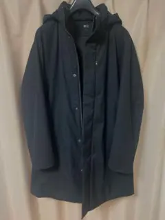 美品 ユニクロ ハイブリッドダウンコート 黒ブラックXL