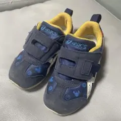 ASICS アシックス　キッズシューズ ミッキー柄 ネイビー　16.0cm