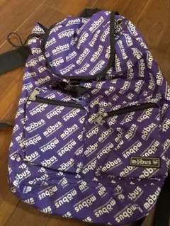 【大容量】mobus モーブス リュック バックパック ロゴ総柄 パープル 紫