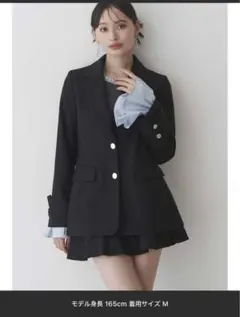 【セット】フィットアンドフレアジャケット、バックジップミニマーメイドスカパン