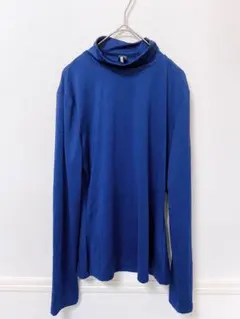SHEIN モックネック ロングスリーブ Tシャツ　ネイビーTall Mサイズ