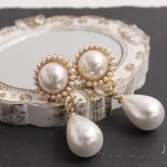 ゴールド パール ドロップピアス