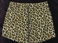 Y2K FOREVER 21 ヒョウ柄タイトスカート デニム生地大きめサイズ