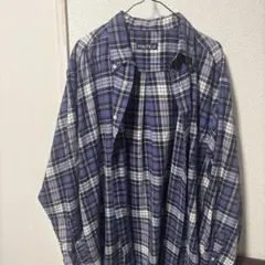 nautica ネイビー系チェック 長袖シャツ