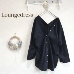 Loungedress ラウンジドレス　パールボタン シャツ ブラック F 　麻のサムネイル