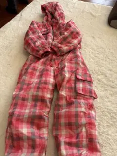 VAXPOT フード付きスキーウェア 100〜120サイズ 赤チェック