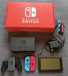 【訳あり】Nintendo Switch 青/赤 本体 ドック付き ＋ケース