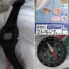 手作りストラップキット/ハート/方位磁石/腕時計