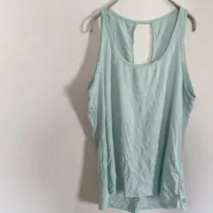 ミントグリーン バックオープン ノースリーブ ヨガウェア