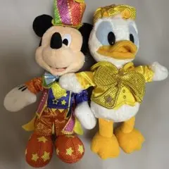 ディズニー 40周年 ぬいぐるみバッジ ミッキーマウス ドナルドダック