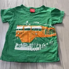 電車プリント 緑色 Tシャツ 6A 2枚セット