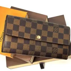 美品 ルイヴィトン ダミエ エベヌ ポルトフォイユ サラ 財布 10カード