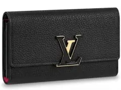 Louis Vuitton ブラックレザー長財布