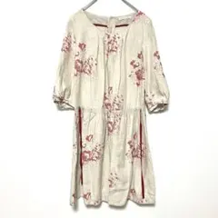 CABBAGES&ROSES リネン花柄ワンピース