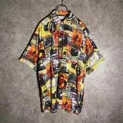 【激レア】ヴィンテージ総柄シャツ ビッグサイズ 派手 おしゃれデザイン 夏 XL
